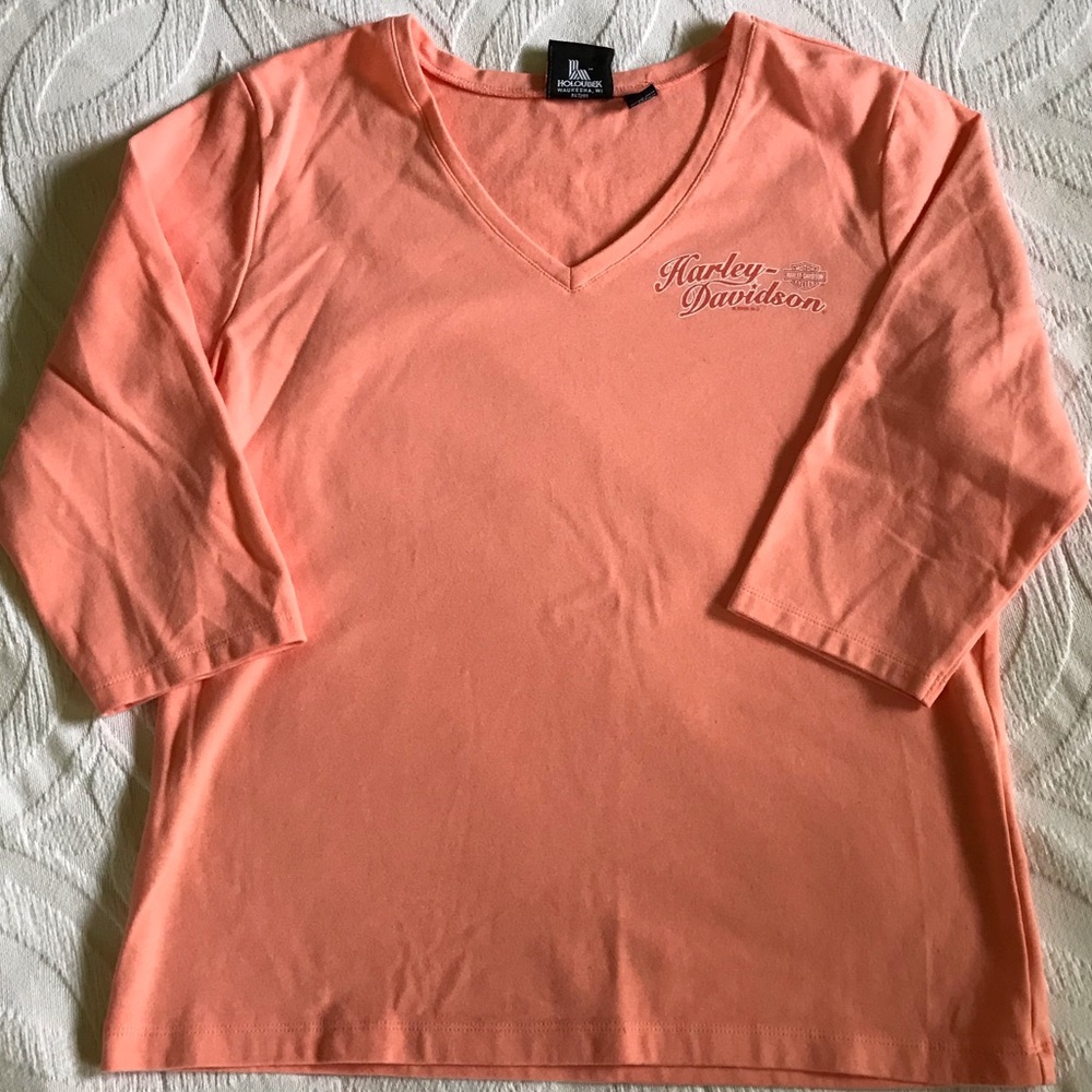Harley-Davidson Women’s 3/4 Sleeve Peach Tee